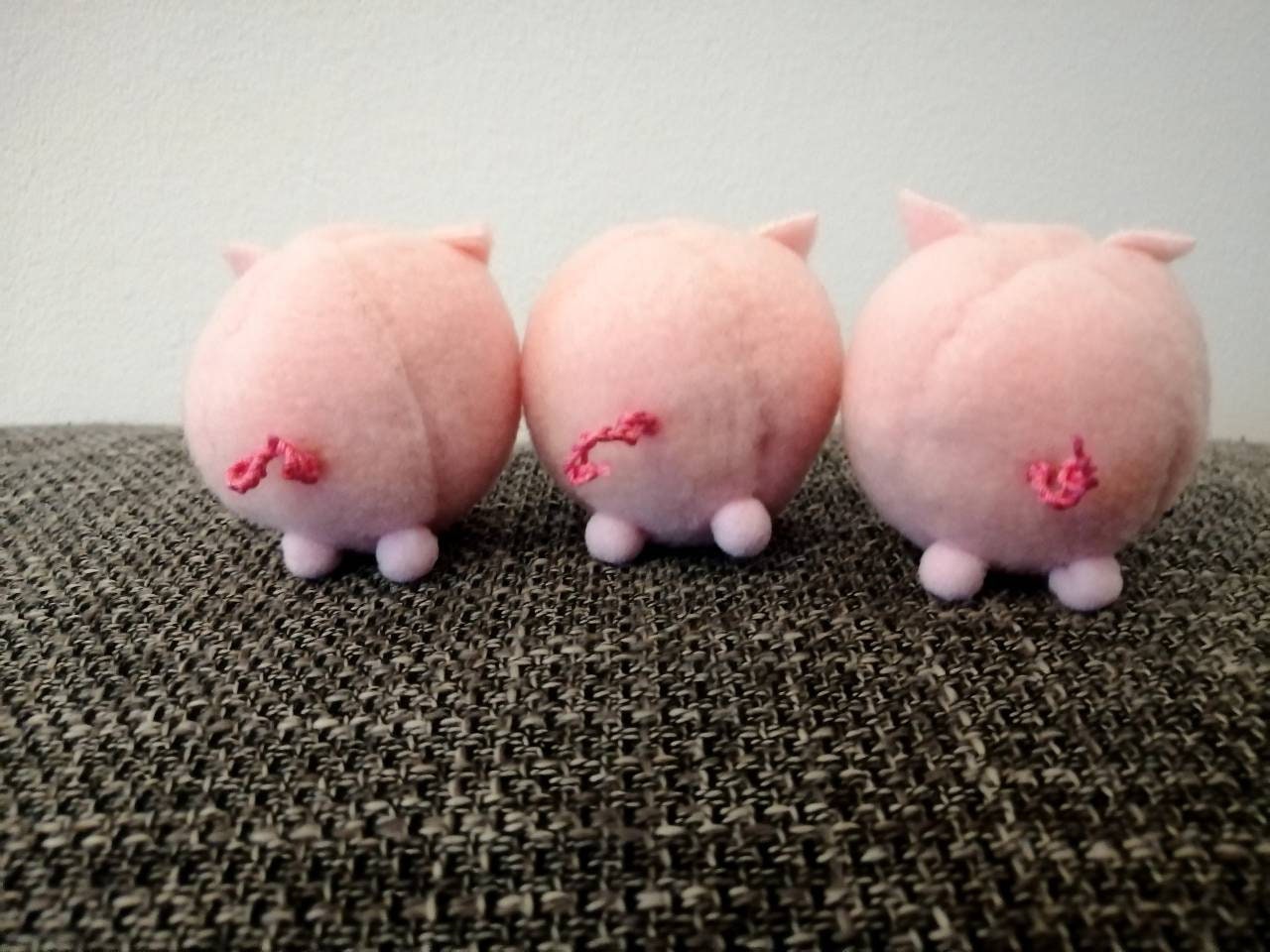 Pig with 3 baby piggies, pregnant stuffed animal, soft toy