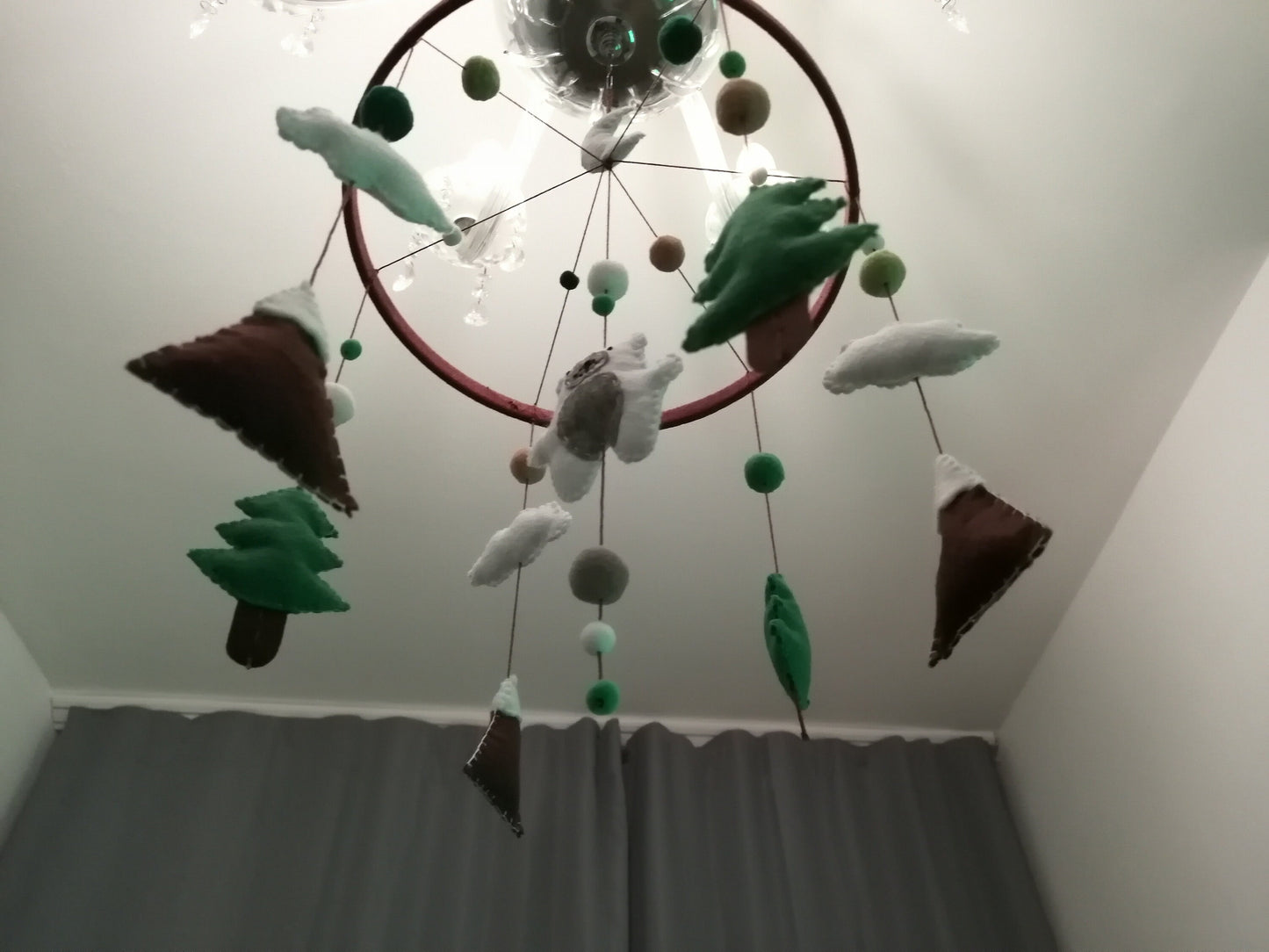 Baby mobile, Mountain Bear, baby room, newborn
