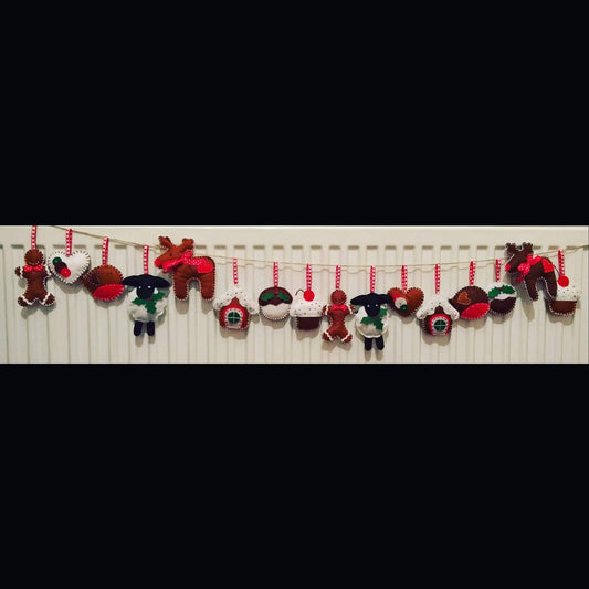 8 Christmas ornaments felt Christmas tree or banner ornaments